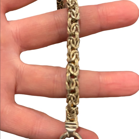 Sterling silver 925 Byzantine chainmail womens thick bracelet - Picture 3 of 13